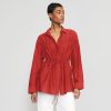 Clothing Fashion Apparels | Kia Tie-Front Cotton-Silk Tunic Blouse