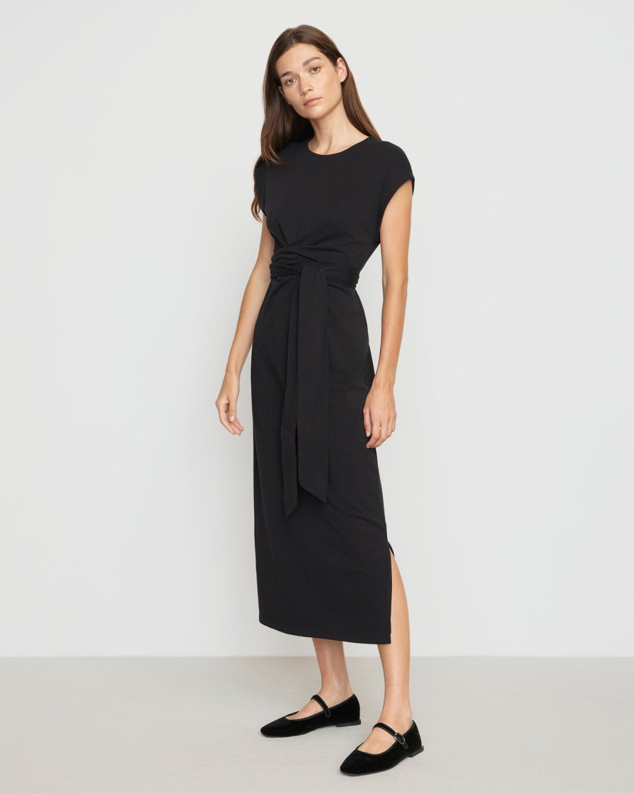 Clothing UBASE INTERNATIONAL, INC. | Fei Organic Cotton Tie-Front Midi Dress