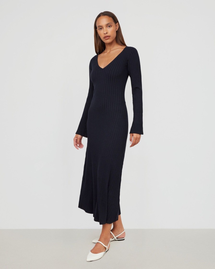 Clothing Brilliant Wise Corporation Limited | Wesley Ribbed V-Neck Sweater Dress