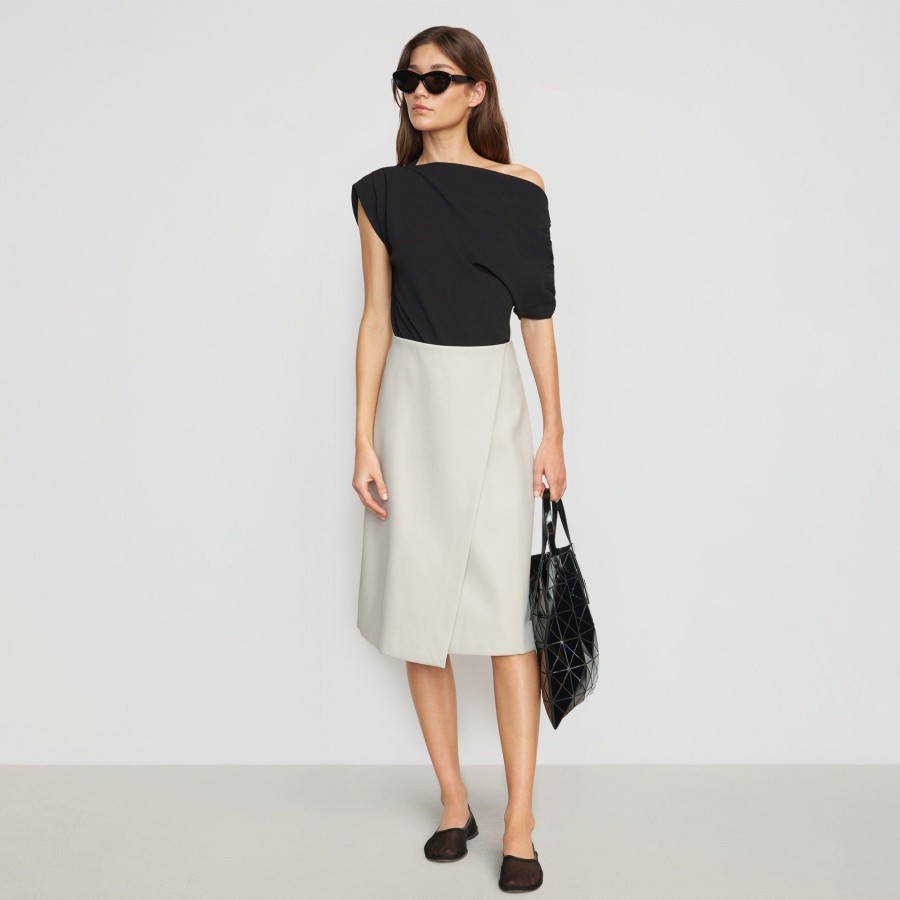 Clothing Hua Jia | Alba Asymmetric Vegan Leather Skirt