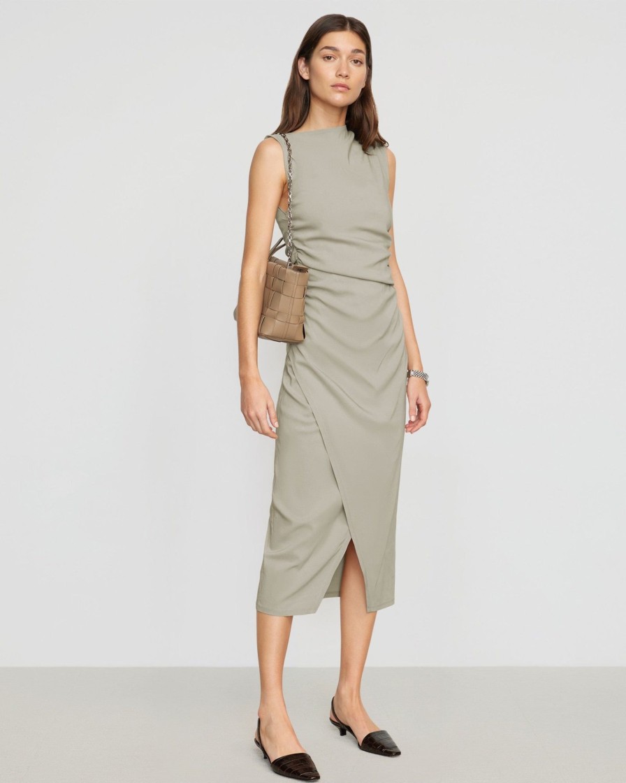 Clothing Hua Jia | Manon Asymmetric-Neck Ruched Dress