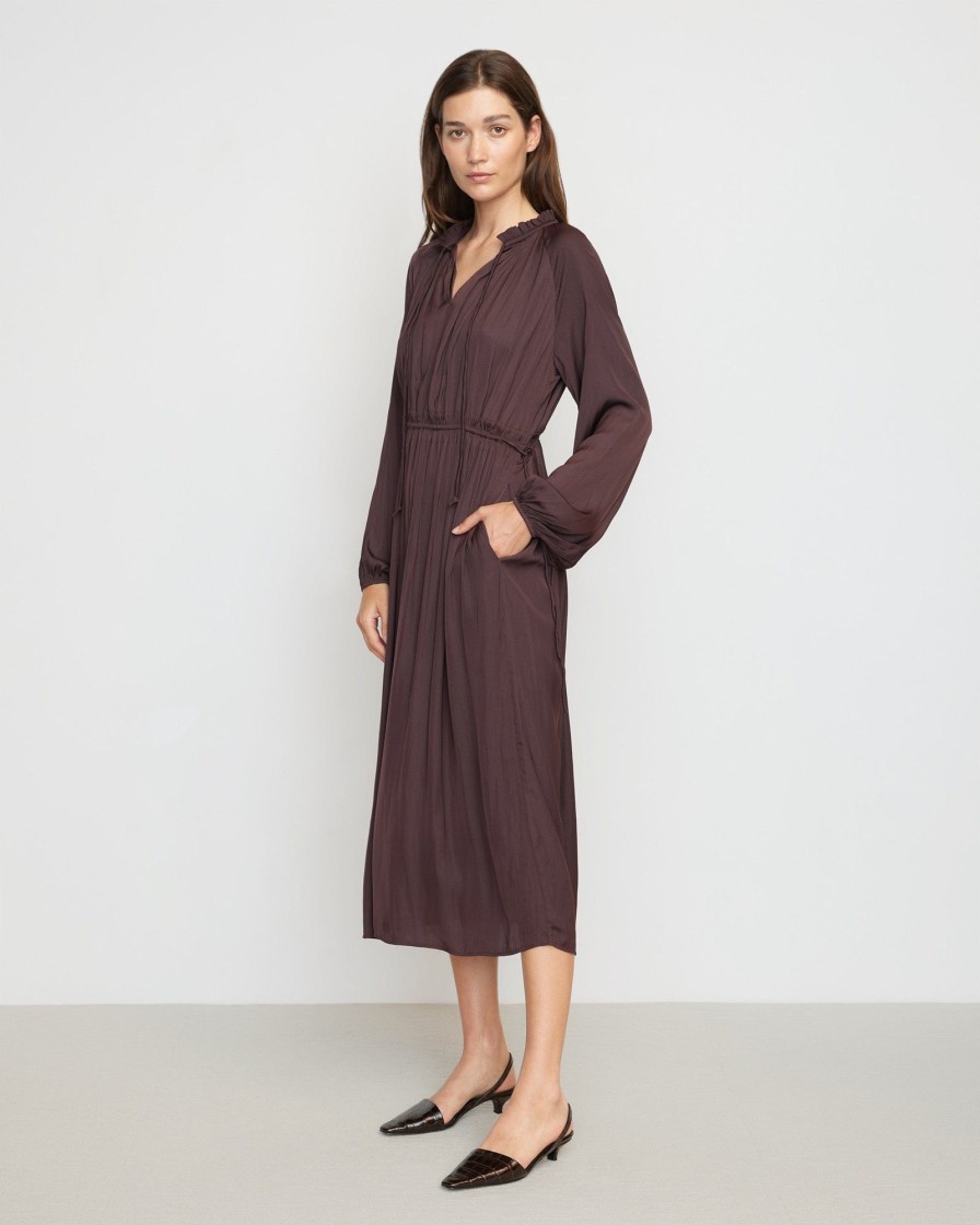 Clothing Hua Jia | Magdalena Long Sleeve Plisse Dress