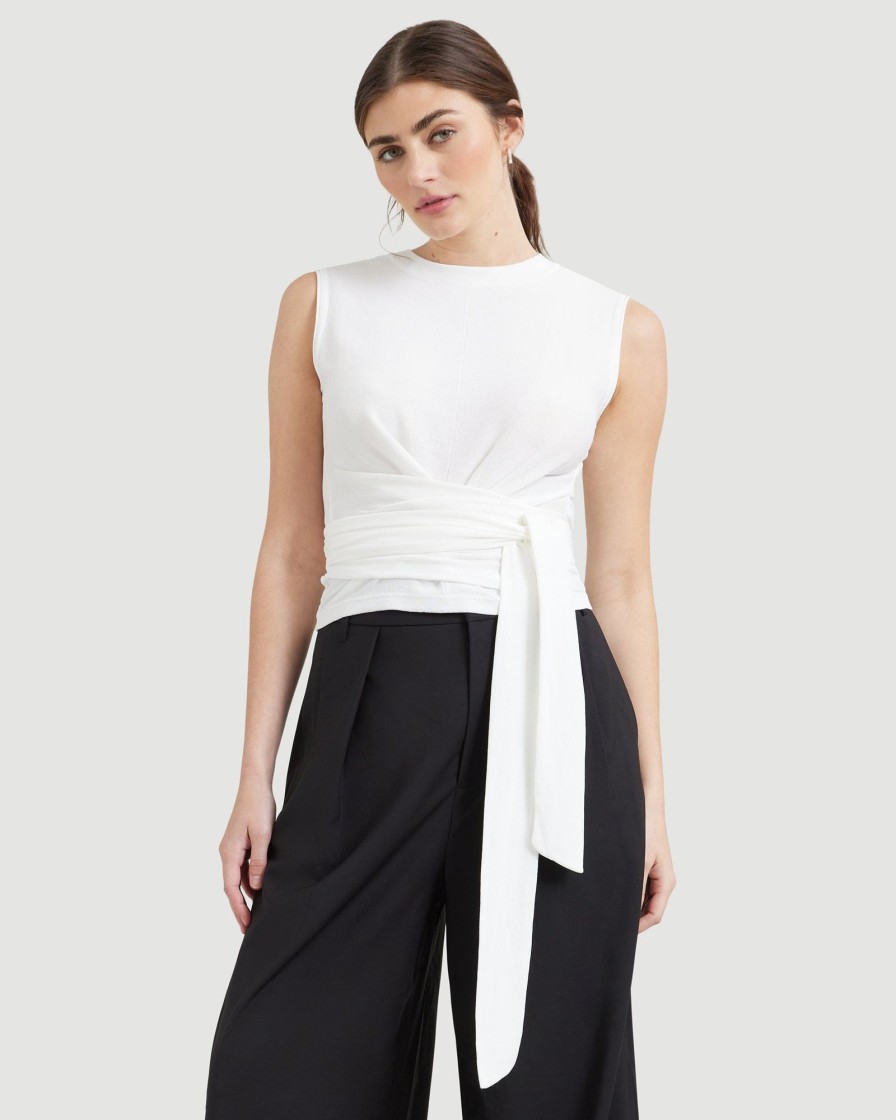 Clothing Brilliant Wise Corporation Limited | Rumi Cropped Tie-Front Sleeveless Tee