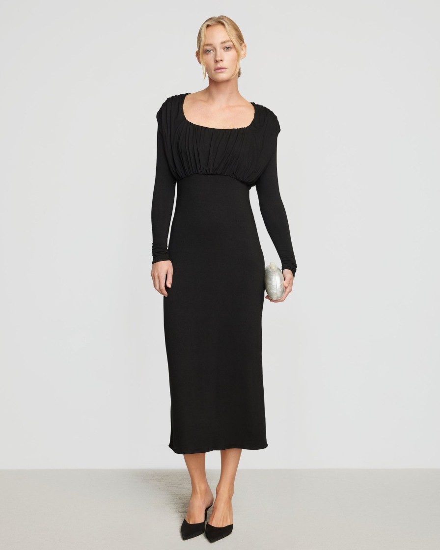 Clothing Asia Consultancy Co., Ltd | Espe Ruched Long-Sleeve Maxi Dress