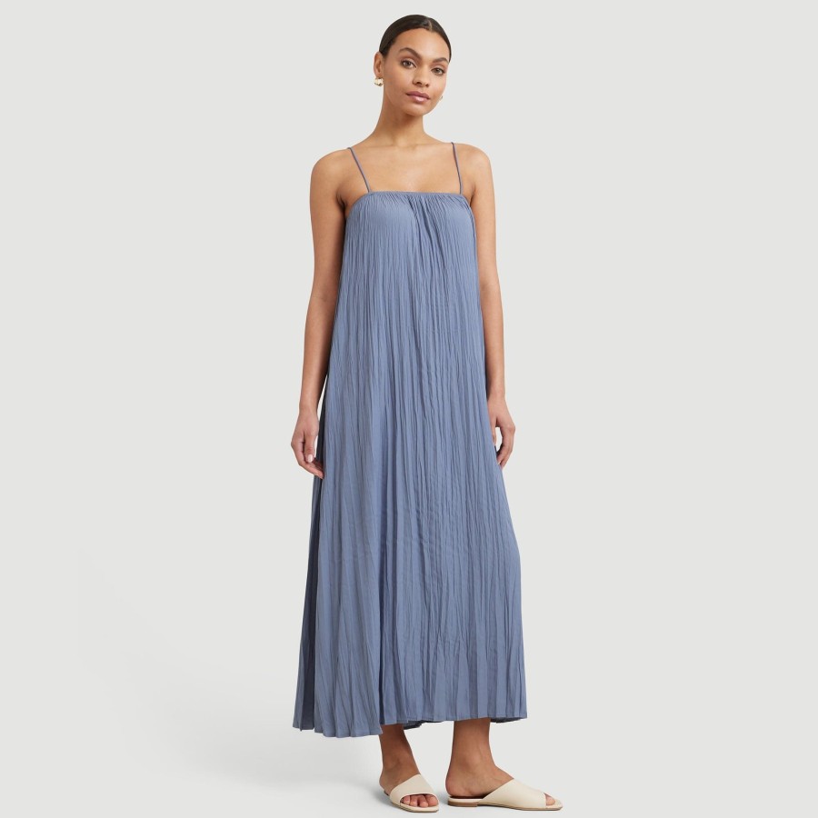 Clothing Hua Jia | Solange Semi-Sheer Crinkled Maxi Dress