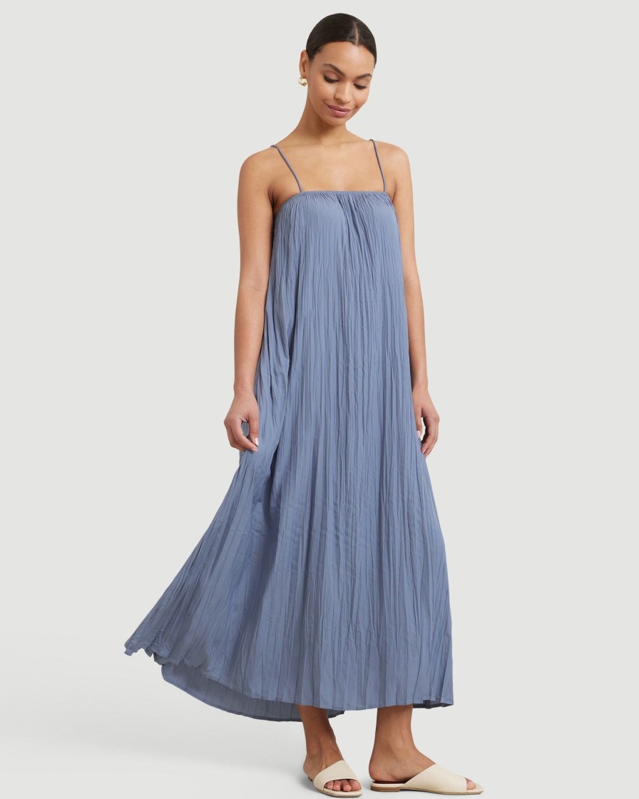 Clothing Hua Jia | Solange Semi-Sheer Crinkled Maxi Dress