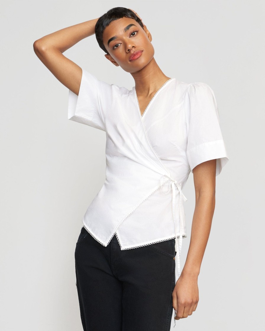 Clothing Fashion Apparels | Chidi Structured Short-Sleeve Wrap Blouse