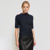 Clothing Hua Jia | Pauline Ribbed Asymmetric-Neck Top