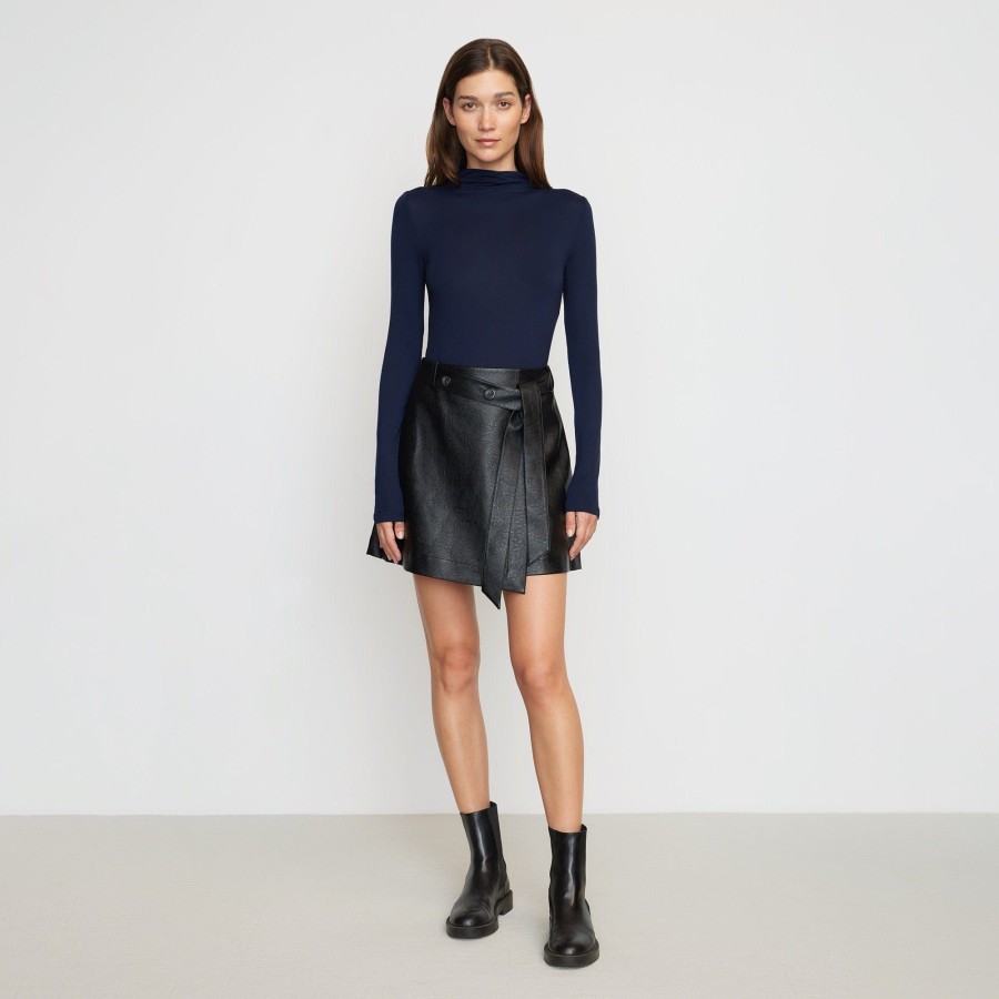 Clothing Hua Jia | Tanner Vegan Leather Wrap Skirt