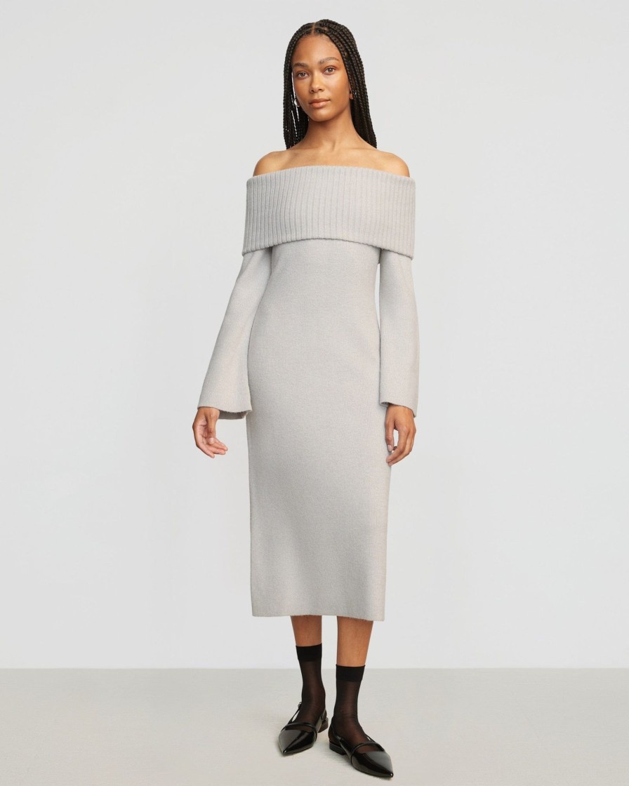 Clothing Brilliant Wise Corporation Limited | Cara Ribbed Foldover Sweater Dress