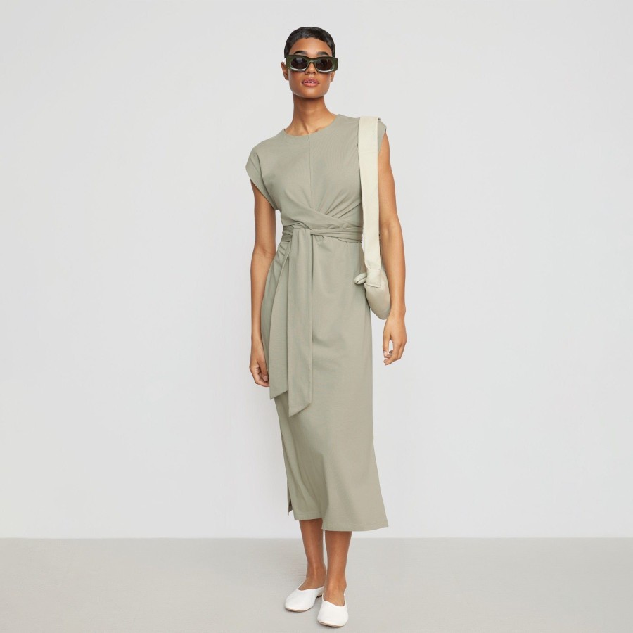 Clothing UBASE INTERNATIONAL, INC. | Fei Organic Cotton Tie-Front Midi Dress