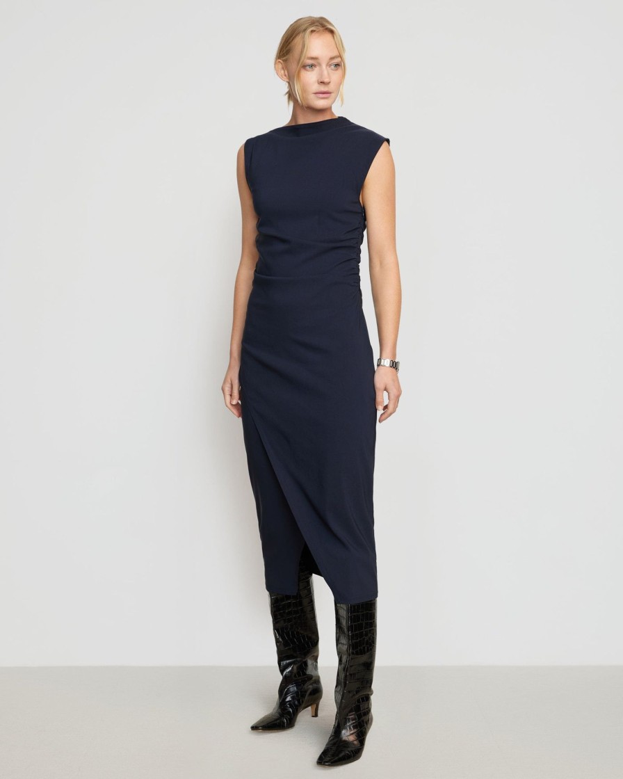 Clothing Hua Jia | Manon Asymmetric-Neck Ruched Dress