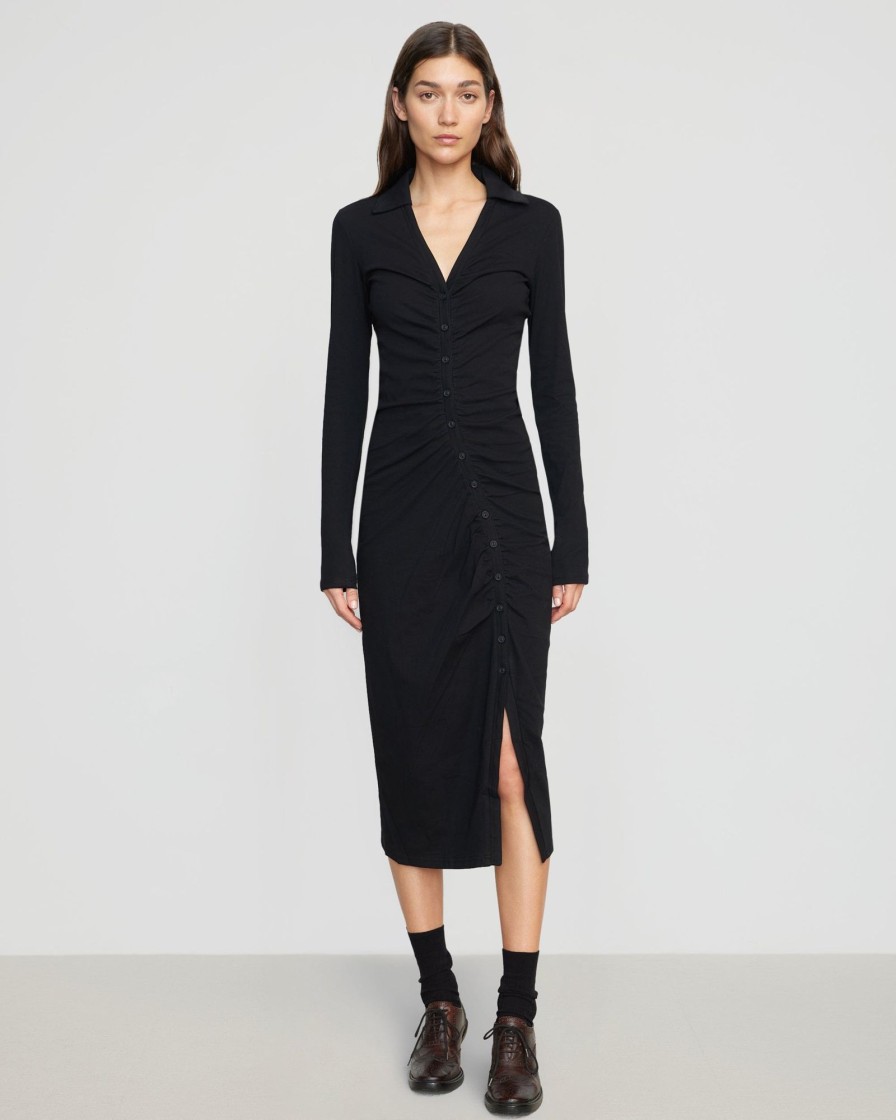 Clothing Hua Shang Group (H.K.) Ltd | Lua Ruched Button Front Midi Dress