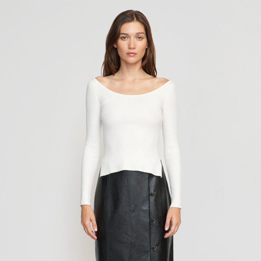 Clothing Brilliant Wise Corporation Limited | Thais Off-Shoulder Ribbed Sweater