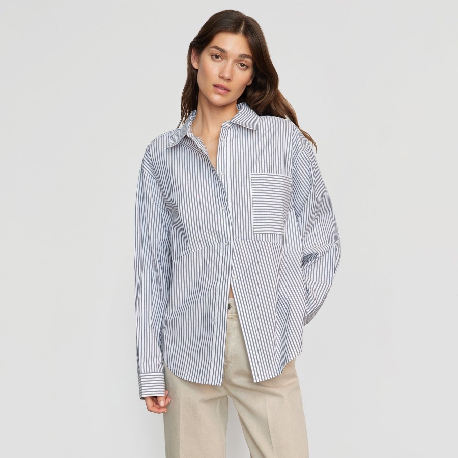 Clothing Hua Jia | Tariro Oversized Striped Shirt