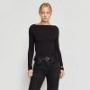 Clothing UBASE INTERNATIONAL, INC. | Layla Slit-Neck Long-Sleeve Tee