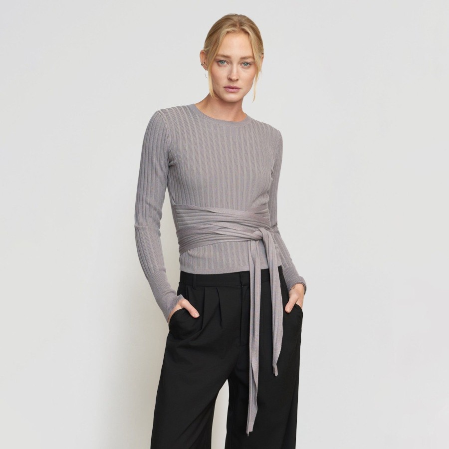 Clothing Brilliant Wise Corporation Limited | Deniza Ribbed Long-Sleeve Wrap Sweater