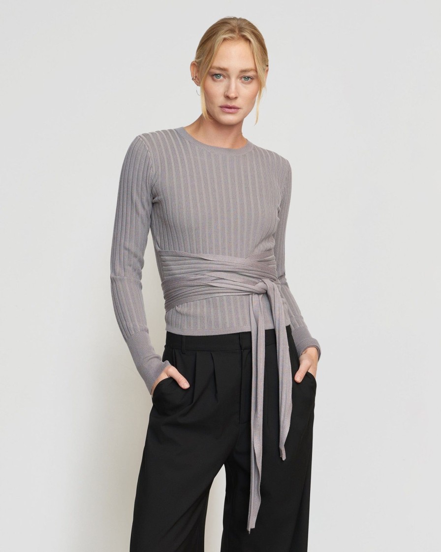 Clothing Brilliant Wise Corporation Limited | Deniza Ribbed Long-Sleeve Wrap Sweater