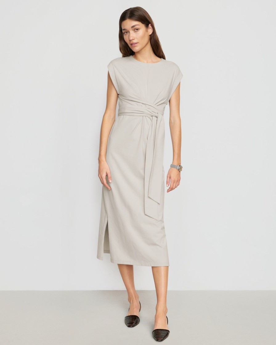 Clothing UBASE INTERNATIONAL, INC. | Fei Organic Cotton Tie-Front Midi Dress