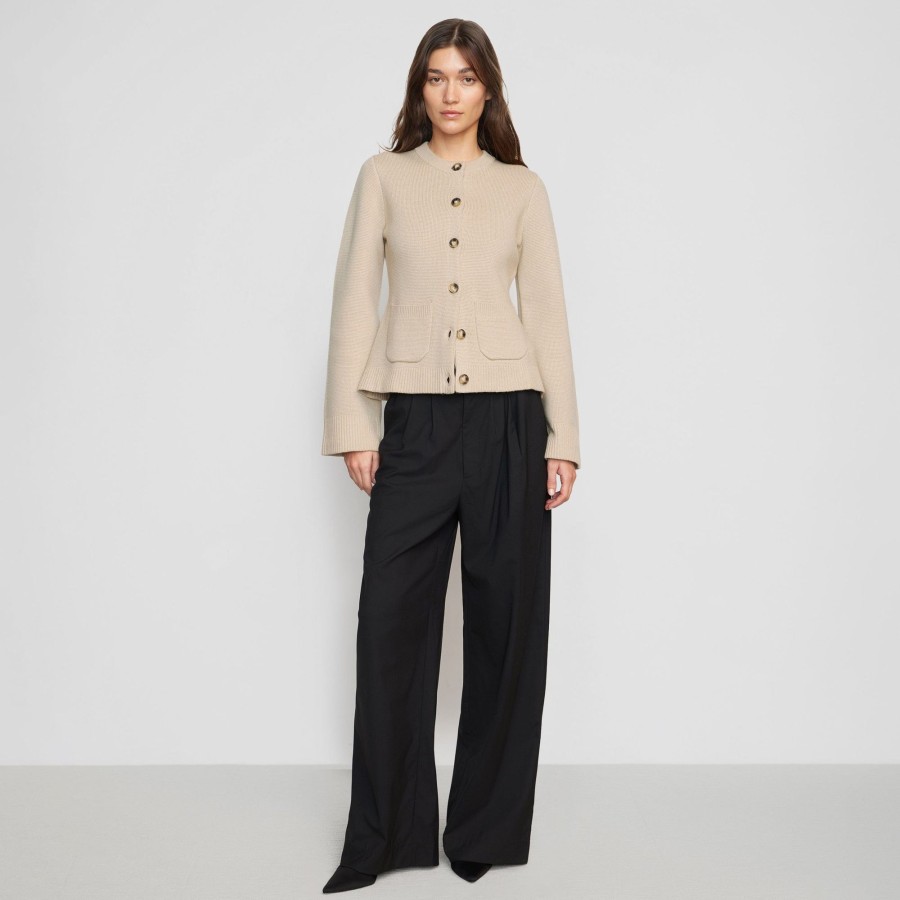 Clothing Hua Jia | Parker Pleated Wool Blend Trouser