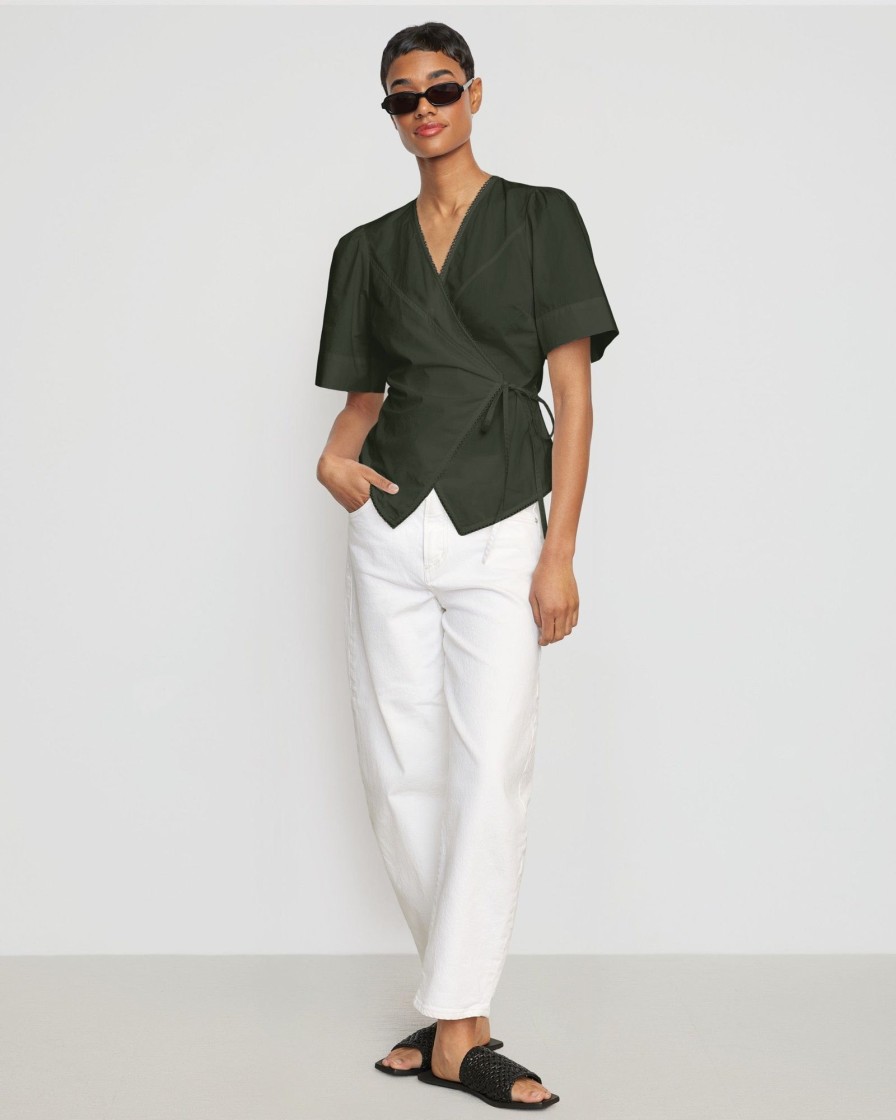 Clothing Fashion Apparels | Chidi Structured Short-Sleeve Wrap Blouse