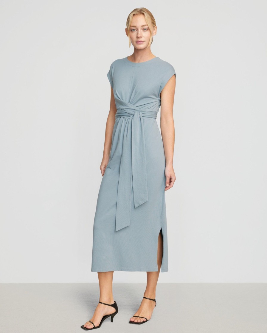 Clothing UBASE INTERNATIONAL, INC. | Fei Organic Cotton Tie-Front Midi Dress