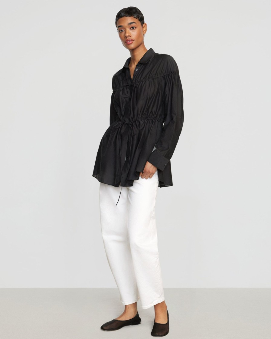 Clothing Fashion Apparels | Kia Tie-Front Cotton-Silk Tunic Blouse