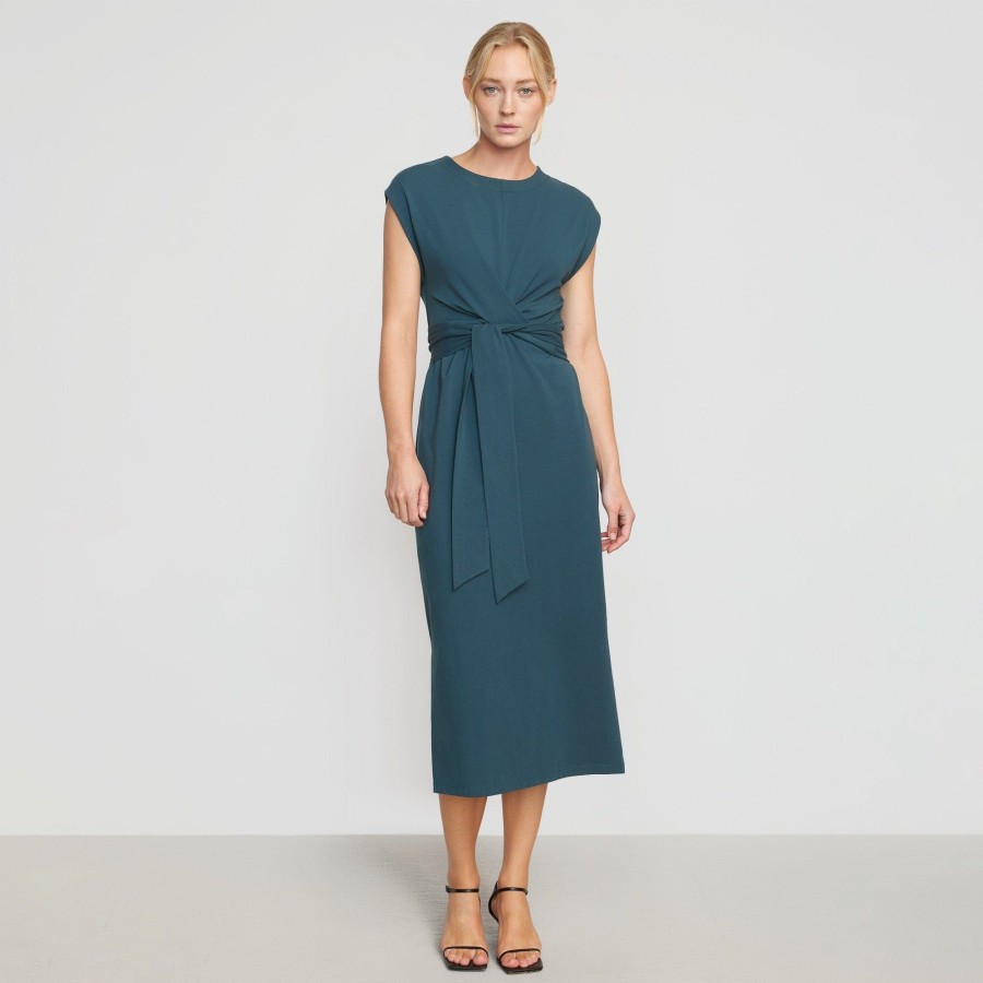 Clothing UBASE INTERNATIONAL, INC. | Fei Organic Cotton Tie-Front Midi Dress