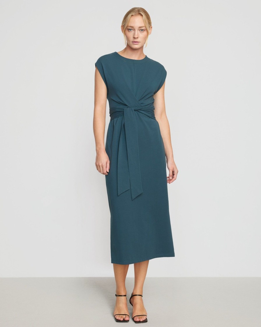 Clothing UBASE INTERNATIONAL, INC. | Fei Organic Cotton Tie-Front Midi Dress