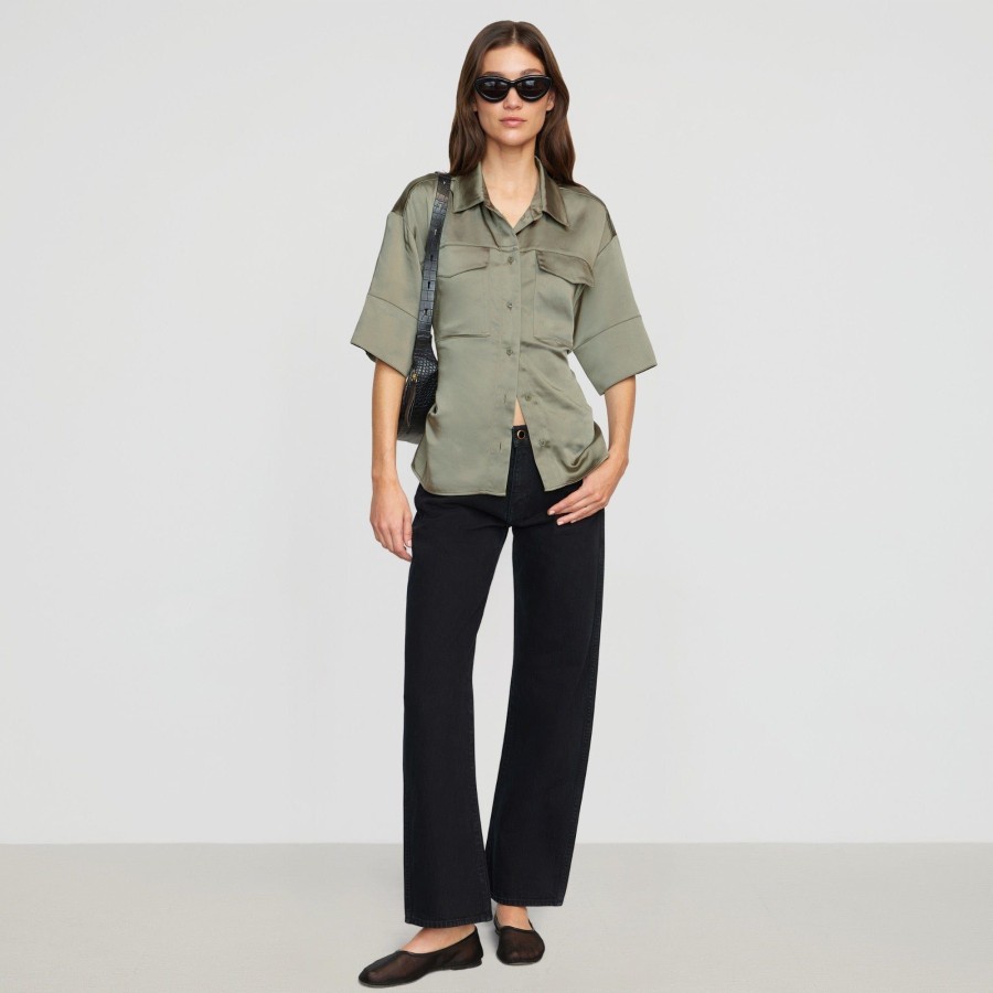 Clothing Hua Jia | Yoon Cargo Pocket Short-Sleeve Blouse