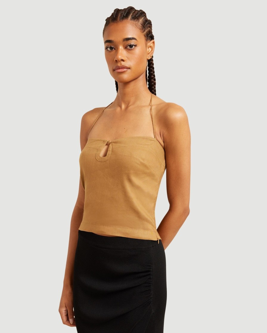 Clothing Hua Jia | Yessy Linen Halter-Neck Top