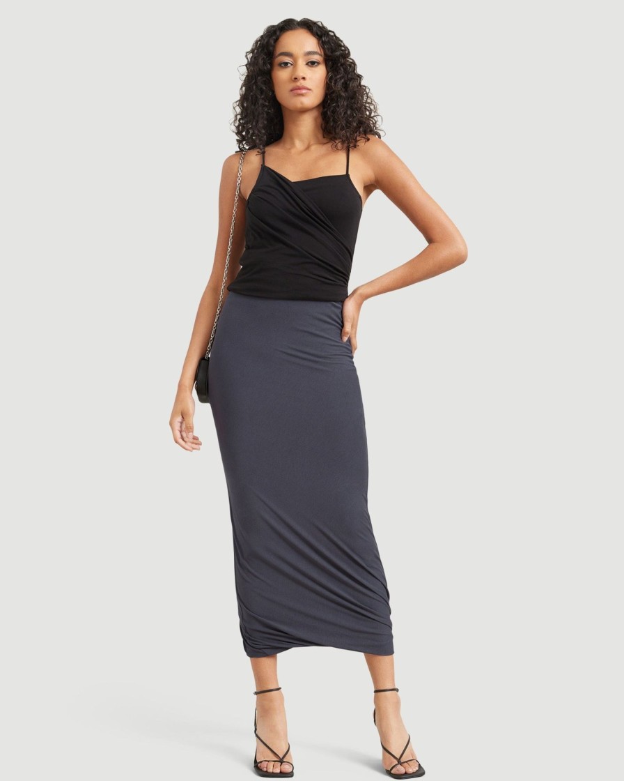 Clothing UBASE INTERNATIONAL, INC. | Brandi Ruched Midi Skirt