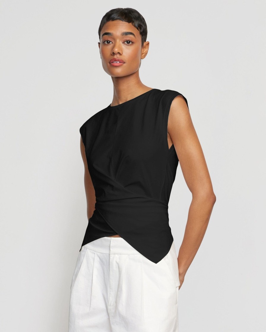 Clothing Asia Consultancy Co., Ltd | Janae Sleeveless Wrap Jersey Tee