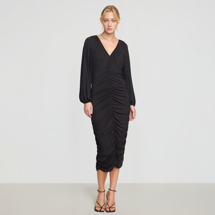 Clothing Asia Consultancy Co., Ltd | Laini V-Neck Drape Midi Dress