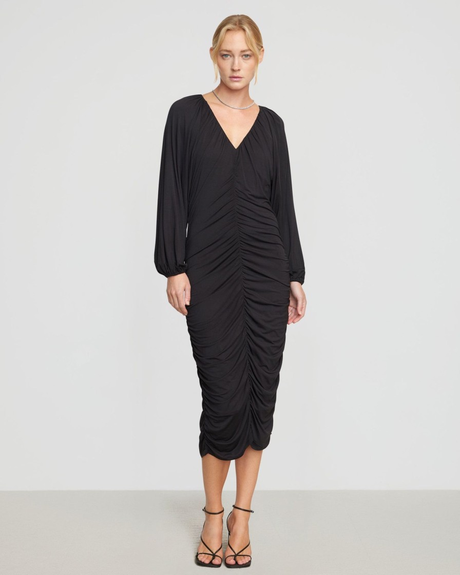 Clothing Asia Consultancy Co., Ltd | Laini V-Neck Drape Midi Dress