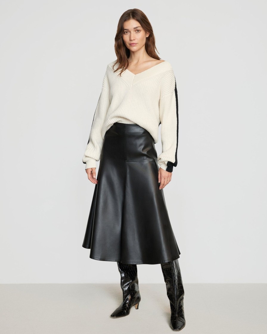 Clothing Hua Jia | Harley A-Line Vegan Leather Skirt