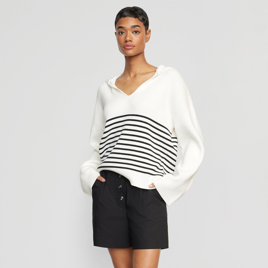 Clothing Brilliant Wise Corporation Limited | Saanvi Organic Cotton V-Neck Striped Sweater