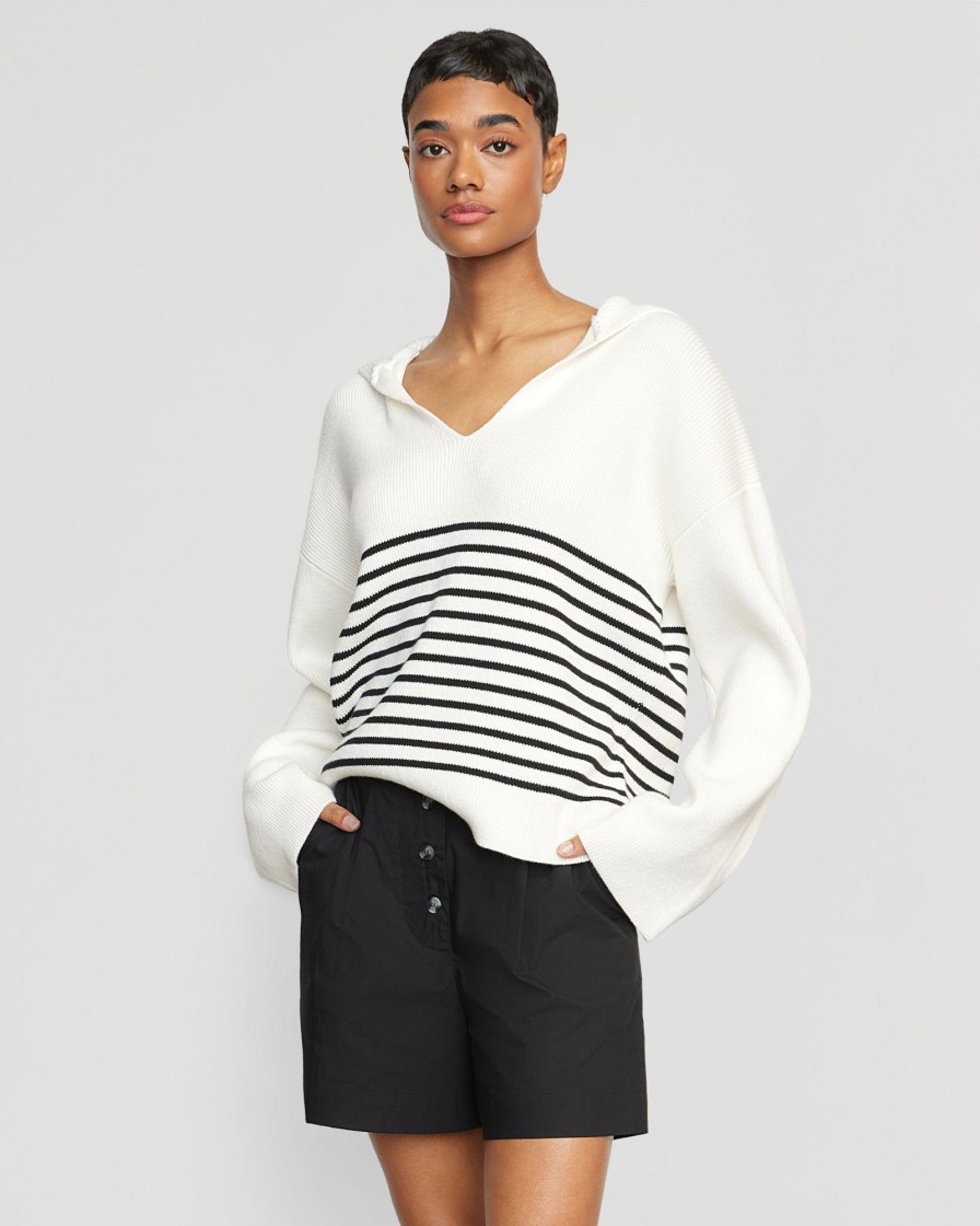 Clothing Brilliant Wise Corporation Limited | Saanvi Organic Cotton V-Neck Striped Sweater