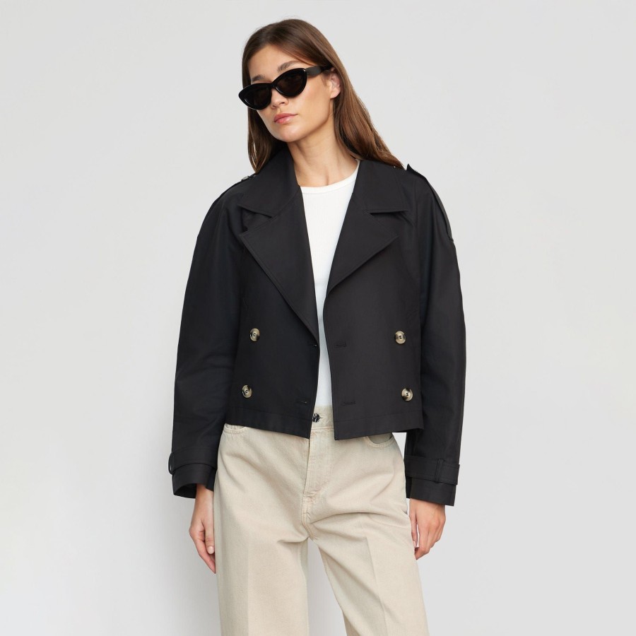 Clothing Hua Jia | Luca Cropped Trench Jacket