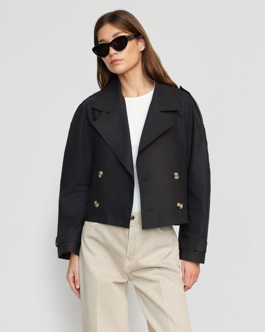 Clothing Hua Jia | Luca Cropped Trench Jacket