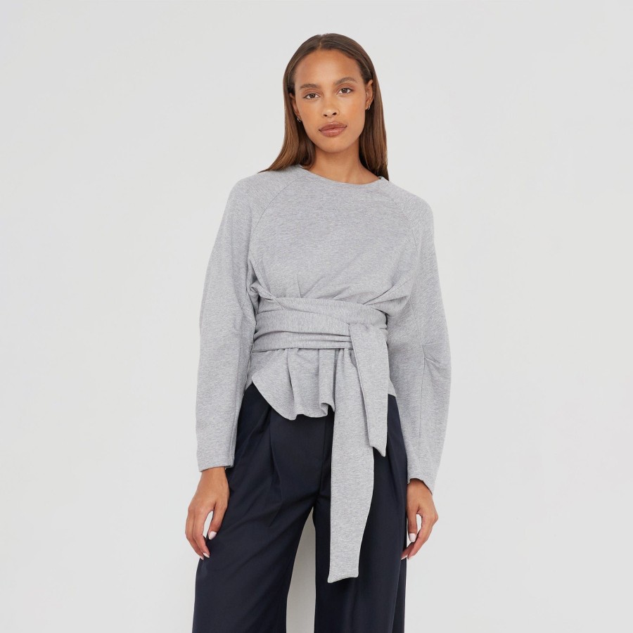 Clothing Hua Jia | Dree Tie-Front French Terry Sweatshirt