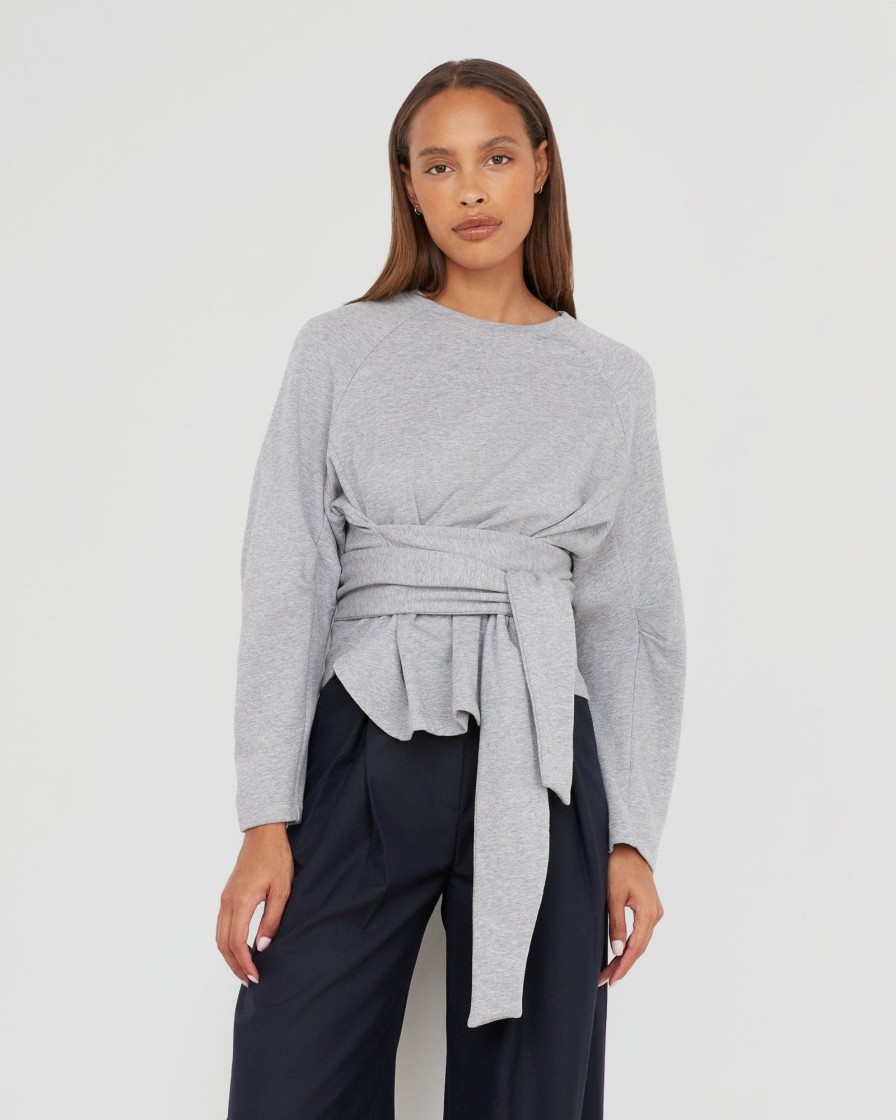 Clothing Hua Jia | Dree Tie-Front French Terry Sweatshirt